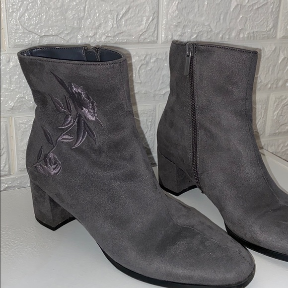 Embroidered Suede Booties - Picture 2 of 5